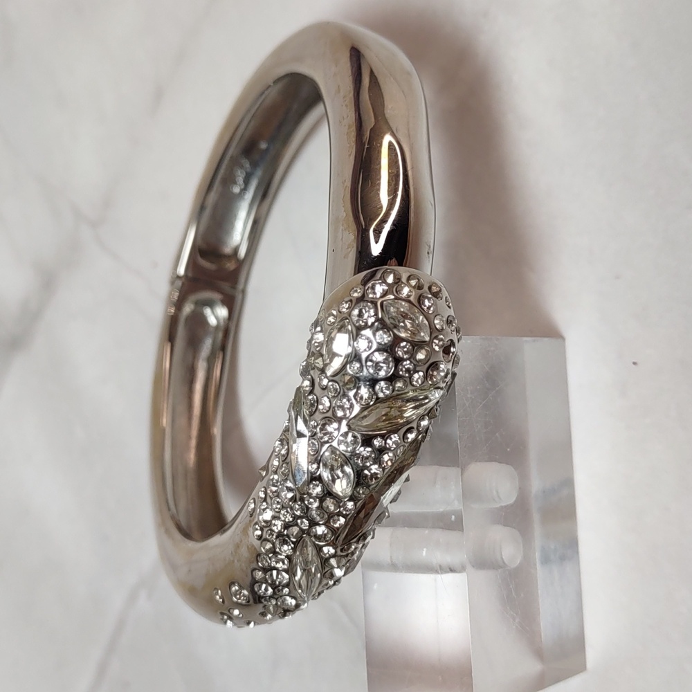 Alexis Bittar Crystal Studded Hinged Bangle Bracelet